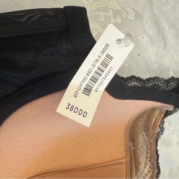 Adore Me Babydoll Neglige Black Size 38DDD Chiffon Sheer Lace Underwire Sexy New - Picture 6 of 10